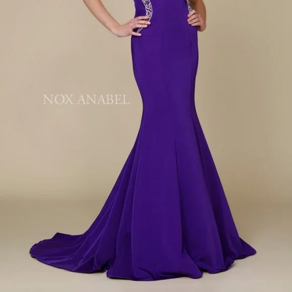 NEW PURPLEHalter Neck Sheath Shape Prom Dress NX8294